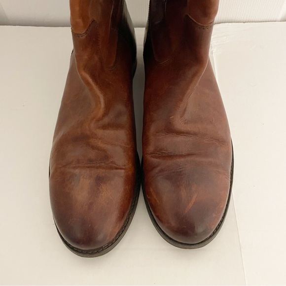 Frye Melissa Whip Tall Pull On Boots Size 9.5 Distressed Brown Leather Riding - Picture 13 of 16